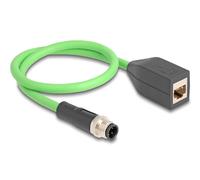 Delock cable m12 codificado d 4 pin macho a rj45 hembra pur (tpu) 0,5