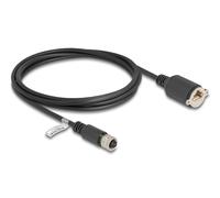 Delock cable m12 codificado d de 4 pines hembra a rj45 hembra para ins