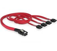 DeLOCK 83057 - Cable Mini SAS (36-Pin, 4 x SATA), Rojo