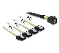 DeLock Cable Mini SAS HD SFF 8643 x4 macho > 4 x SATA hembra 0,5 m