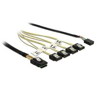 DeLock Cable Mini SAS SFF-8087 > 4 x SATA 7 pines + cinta lateral de metal 1 m