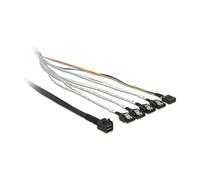 DeLOCK Cable Mini SAS SFF-8643 a 4 x SATA 7 Pin + Sideband, 0.5 Metros, Multicolor - Ref: 84733080