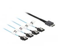 Delock cable oculink sff-8611 > 4 x sata de 7 pines 0,5 m metal