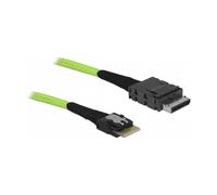 DeLOCK Cable OCuLink SFF-8611 a Slim SAS SFF-8654 0.5 m 85801, Macho/Macho, Negro/Verde, 32 Gbit/s