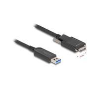 Delock Cable Optico Activo USB 10 Gbps Tipo A a Micro-B 15 m con Tornillos - USB 3.2 Gen 2, 10 Gbit/s, Negro, Referencia: 10 Gbps Typ-A Stecker zu Typ Micro-B Stecker