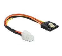 Delock Cable P4 de 4 pines macho a SATA hembra de 15 pines de 20 cm.