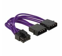 DeLOCK Cable Power 8 Pin EPS > 2 x 4 Pin Molex - Textilummantelung Violett, 83703