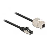 Delock cable rj45 macho a módulo keystone rj45 hembra cat.6a 5 m negr