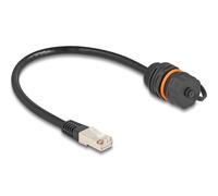 Delock cable rj45 macho a rj45 hembra cat.6a para empotrar con rosca m