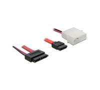DELOCK Cable SATA Slimline Mujer + 2 Pines de alimentación> Cable SATA 1 x SATA