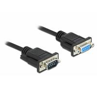 86601 Cable D-Sub 9pin Hembra,D-Sub 9pin Macho PVC L: 1m Negro DELOCK