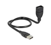 DeLOCK Cable USB 2.0-A macho a hembra Shapecable 50 cm, color negro 50cm Negro 1