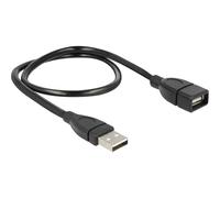 DeLOCK Cable USB 2.0-A macho a hembra Shapecable 50 cm, color negro 50cm Negro 1