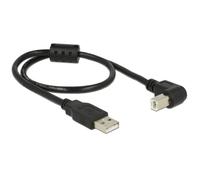 DeLock Cable USB 2.0 a Macho > USB 2.0 B 90 g ángulo Inferior 0,5 m Negro