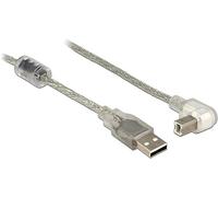 DeLock Cable USB 2.0 a Macho > USB 2.0 B 90 g ángulo Inferior 0,5 m Transparente