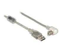 DeLock Cable USB 2.0 a Macho > USB 2.0 B 90 g ángulo Inferior 2,0 m Transparente