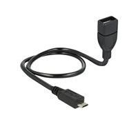 DeLock Cable USB 2.0 Micro B Macho > USB 2.0 a Hembra OTG shapecable 50 cm