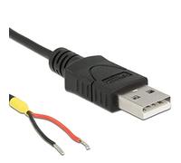 Delock Cable USB 2.0 tipo A macho > 2 x extremos abiertos cable alimentación 1,5 m Raspberry