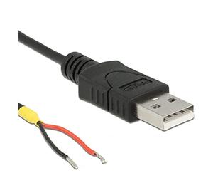 Delock Cable USB 2.0 tipo A macho > 2 x extremos abiertos cable alimentación 1,5 m Raspberry