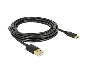 DeLock Cable USB 2.0 tipo A macho a tipo C 2.0 macho 3 0 m negro