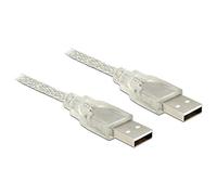 DeLock Cable USB 2.0 tipo A macho a USB 2.0 tipo A macho, 0,5 m, transparente