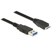 DeLock Cable USB 3.0 de Tipo A Macho > USB 3.0 Tipo Micro-B Macho 2,0 m Negro, Cable Cargador