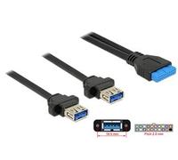 Delock cable usb 3.0 pin header 2.00mm>2x usb 3.0 type-a female