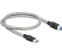 Delock Cable USB 3.2 Gen 1 tipo A macho a tipo B macho con recubrimiento de metal 0,5 m