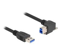 DeLOCK Cable USB Tipo A a USB Tipo B 5 Gbps 1 m, Macho Recto a Macho con Tornillo Angulado 90° Derecho, USB 3.2 Gen 1 (3.1 Gen 1) Negro