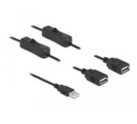 Delock cable usb tipo-a macho a 2 x usb tipo-a hembra con interruptor