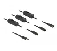 Delock cable usb type-c macho a 3 x dc 5,5 x 2,1 mm hembra con interru
