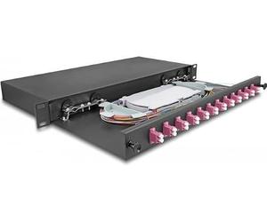 DeLOCK Caja de Empalme de Fibra óptica de 19" 12x LC dúplex OM4 1 U Completamente Equipada Lista para empalmar