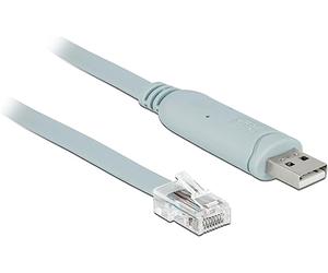 DeLock CDL Micro - Cable adaptador USB 2.0 a serie RS232 RJ45 ST 0, 5 m, color gris