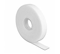 DeLOCK Cinta de Gancho y Bucle en Rollo, 3 m x 13 mm, Blanca, Bridas Adherentes para Cables, Referencia LA