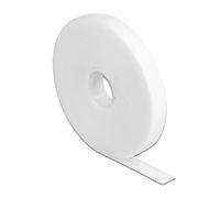 DeLOCK Cinta de Gancho y Bucle en Rollo, LA 5 m x AN 13 mm, Blanco, Bridas Adherentes para Cables, 1 Pieza