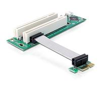 DELOCK Compatible Riser Card PCI Express x1 > 2X PCI 32Bit 5 V with Flexible Cable 9 cm Left Insertion - Riser Card