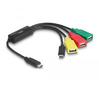 Delock concentrador de cables usb 2.0 de 4 puertos usb type-c a 3 x us