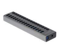 Delock concentrador externo usb 5 gbps con 16 puertos + interruptor