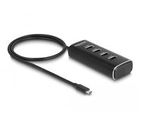 Delock concentrador usb 10 gbps de 4 puertos con conector usb type-c c