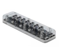 Delock concentrador usb 3.0 externo con 7 puertos transparentes