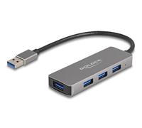 Delock Concentrador USB 3.2 Gen 1 de 4 Puertos con Puerto USB Tipo A - Hembra Tipo A Lateral