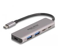 Delock concentrador usb 5 gbps de 2 puertos usb type-c y 2 puertos tip