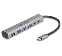 DeLock Concentrador USB 64232 – 6 puertos (4× USB Tipo A, 2× USB Tipo C)
