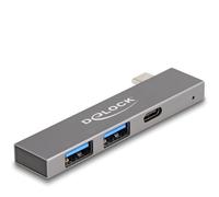 Delock concentrador usb delgado de 3 puertos con usb type-c a 1 x usb