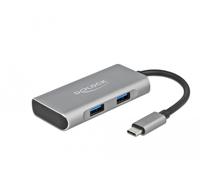 Delock concentrador usb externo 10 gbps usb type-c con 3 x usb tipo-a