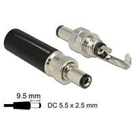 DeLOCK Conector DC 5,5 x 2,5 mm con Longitud 9,5 mm Conector Hueco (89914).