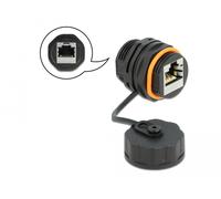 Delock conector de cable rj45 hembra a rj45 hembra cat.6a con tapa pro