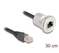 DeLOCK Conector RJ45 con conector de cable Cat.5e STP, 30 cm, aluminio