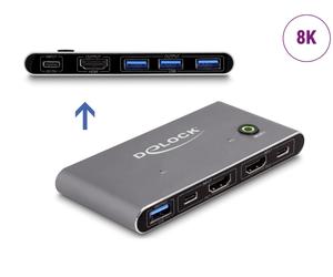 Delock conmutador hdmi kvm 8k 60 hz con usb 5 gbps