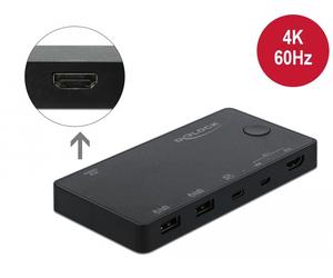 Delock conmutador hdmi/usb-c kvm 4k 60 hz con usb 2.0